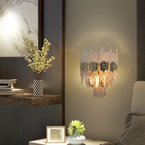 ابليك جداري داخلي كرستال قزاز ذهبي 8033