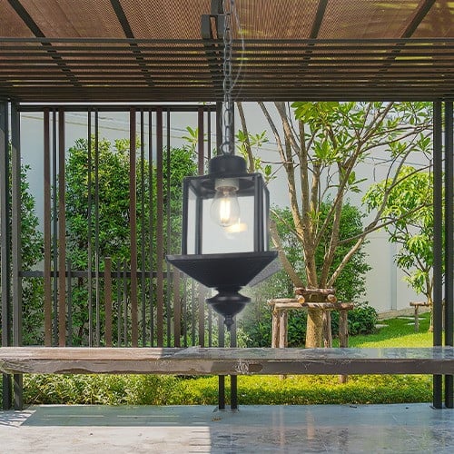 فانوس مربع مدخل علاقي خارجي مفرد اسود11234