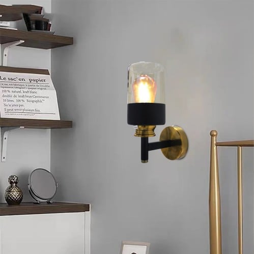 ابليك جداري زجاج اسود مع ذهبيA-7452