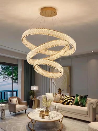 انارة علاقي كرستال ليد ثلاثة دور مقاس 800-600-400...