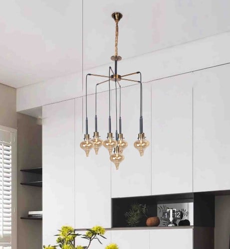 ثريا مودرن سقف لون ذهبي قزاز 7 لمبة إضاءة لمبة E27...