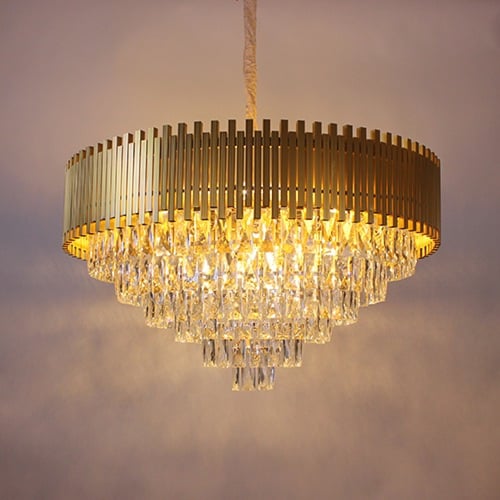 ثريا دائرية ذهبي كريستال (style) اوروبي مقاس 80 سم...