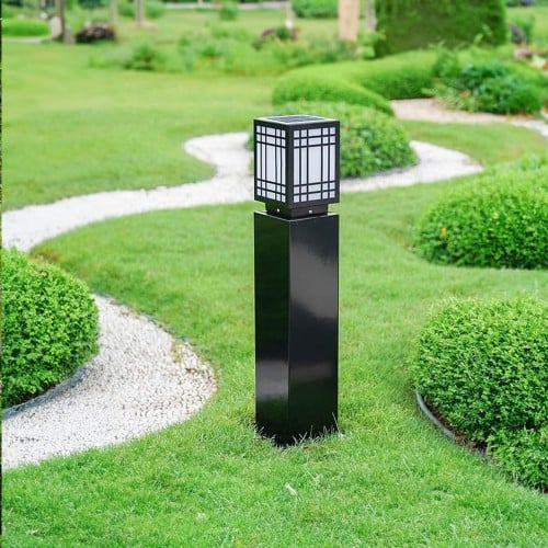 فانوس حديقة خارجي أسود، تصميم عصري، إضاءة لمبة E27...