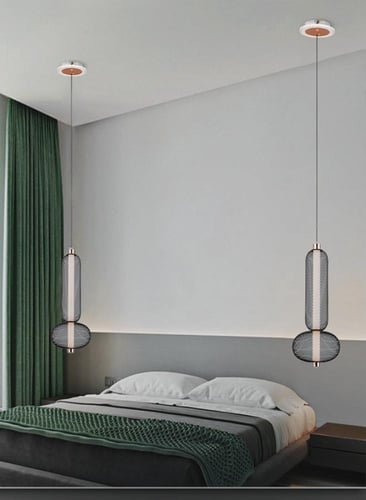 ثريا علاقي LED - أسود، طول السلك 90 سم، لمبات LED...