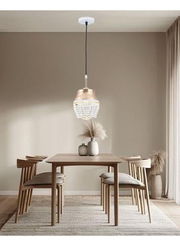 ثريا علاقي LED - ذهبي، طول السلك 80 سم، لمبات E27...