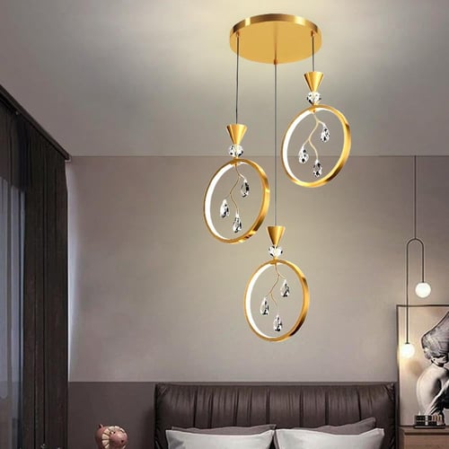 ثريا مودرن سقف لون ذهبي حديثة إضاءة ليد - 3 مستويا...