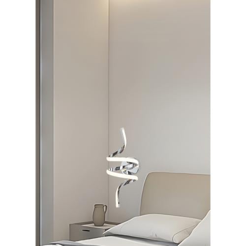 أبليك جداري مودرن، لون الفضي، تصميم عصري، إضاءة LE...