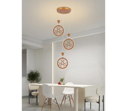 ثريا مودرن سقف لون ذهبي حديثة إضاءة ليد - 3 مستويا...