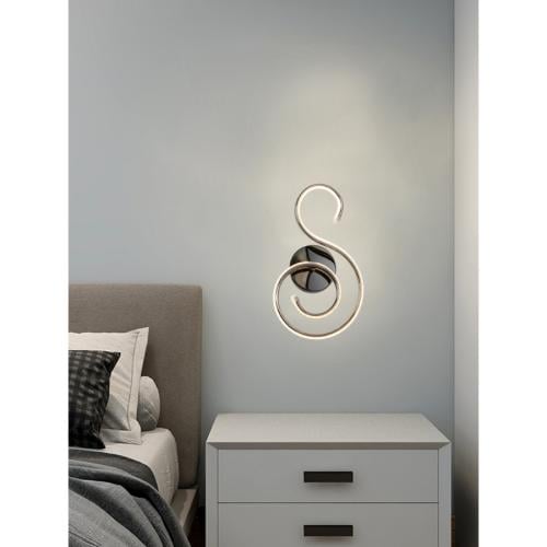 أبليك جداري مودرن، لون أسود، تصميم عصري، إضاءة LED...