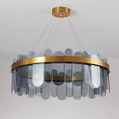 ثريا كرستال زجاج بيضاوي اسود استايل اوروبي راقي مق...