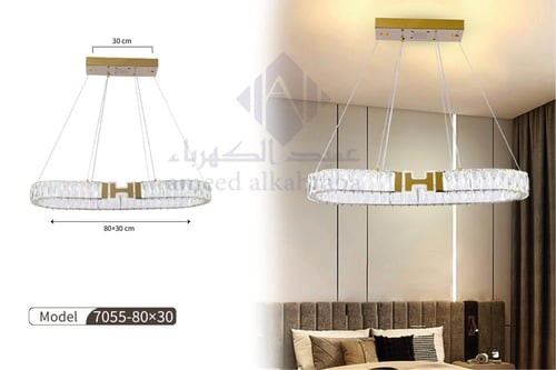 انارة علاقي كرستال ليد دور واحد مقاس 800*300 سم705...