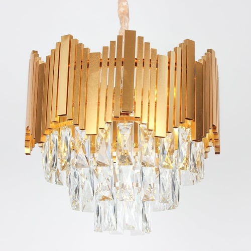 ثريا دائرية ذهبية كريستال استايل اوروبي 8015