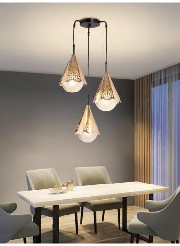 ثريا علاقي مودرن 3 لمبات بطول قابل للتعديل 80 سم،...