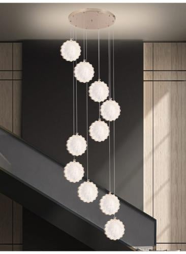 ثريا درج طويلة إضاءة LED حديثة | ثريا سقف معلقة بـ...