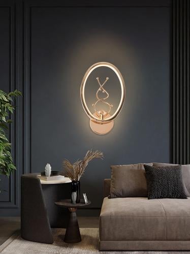 أبليك جداري مودرن ثلاث إضاءات، لون ذهبي، تصميم عصر...