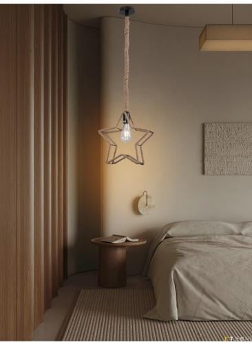 ثريا كلاسيك معلقة لحبل ريفي شكل نجمة، قاعدة E27، ق...