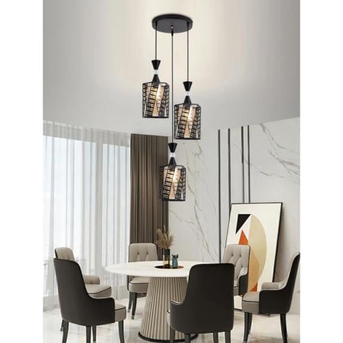 ثريا سقف مودرن عادي - إضاءة لمبة E27 حديثة بثلاثة...