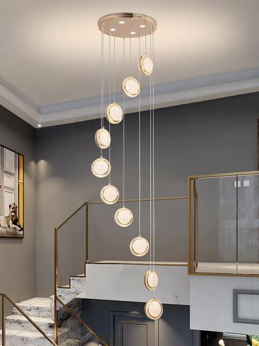 ثريا درج طويلة إضاءة LED حديثة | ثريا سقف معلقة بـ...