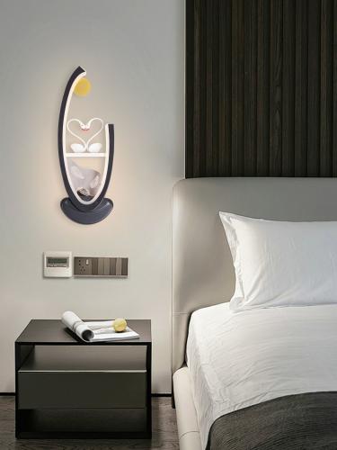 ابليك جداري ليد لون اسود بتصميم مميز - 7755