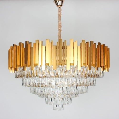 ثريا مودرن كريستال أوروبي شكل دائرية ذهبية ماركة B...