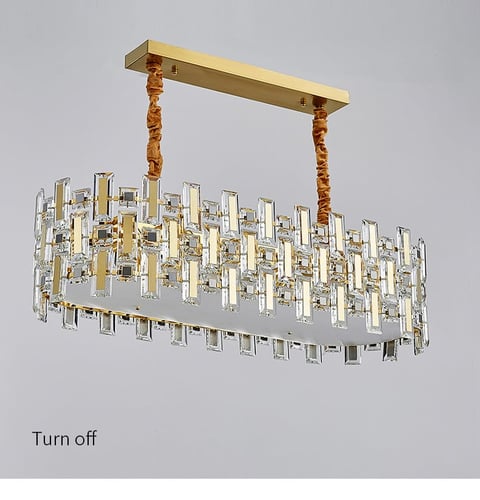 ثريا كرستال استايل اوروبي ذهبي مستطيل8022-80-30