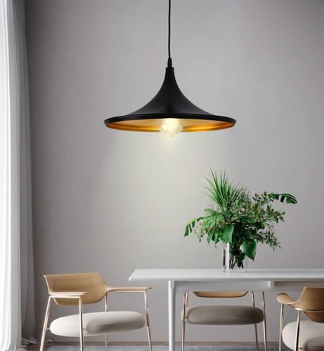 ثريا إضاءة علاقي مطبخ مفرد - أسود، طول السلك 100 س...