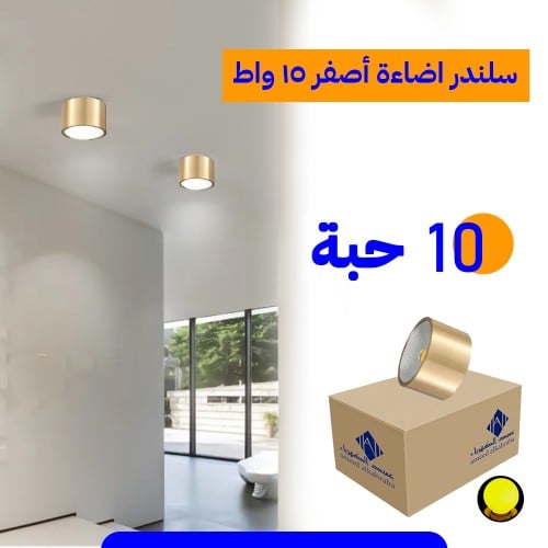 كشاف سلندر لطش إنارة أصفر 15 واط - سبوت لايت سقف 1...