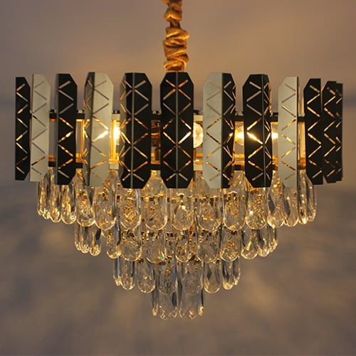 ثريا كرستال استيل لون ذهبي مقاس 60 سم8038-600