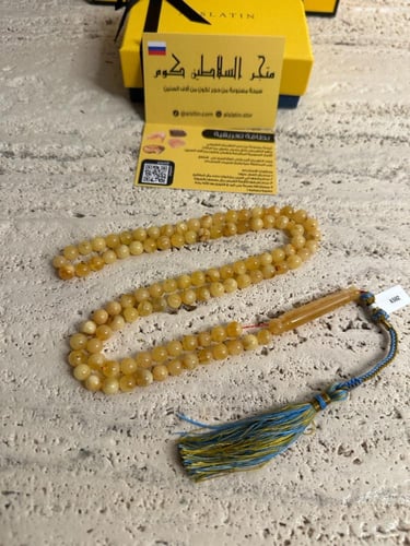 سبحه كهرمان حر شوائب طبيعية