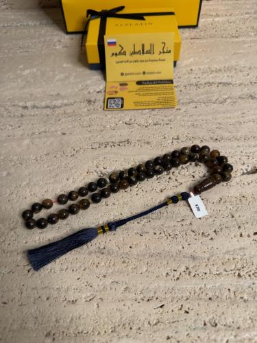 سبحه كهرمان حر شوائب طبيعية مع شكة تفاصل يدوي