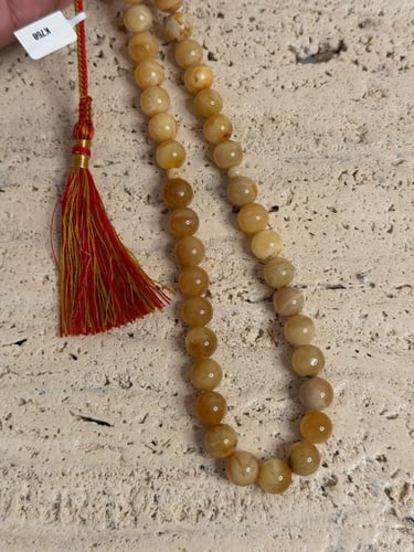 سبحه كهرمان حر شوائب طبيعية مع شكة تفاصل يدوي