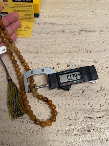 سبحه كهرمان حر شوائب طبيعية مع شكة تفاصل يدوي