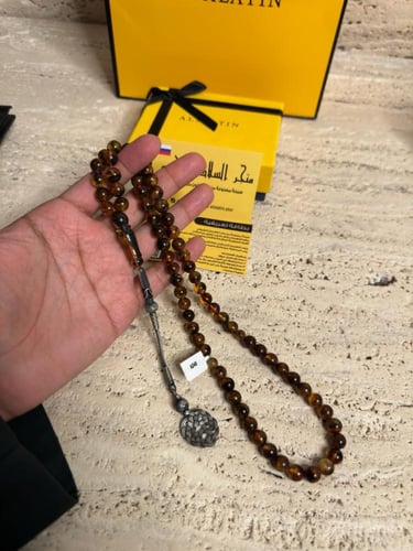 سبحه كهرمان حر شوائب طبيعية