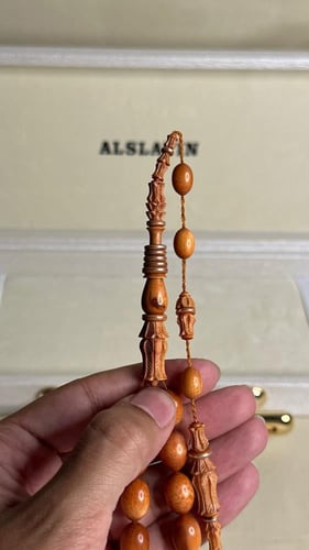 سبحة من خشب وحيد القرن النادر نحت يدوي من افضل الف...