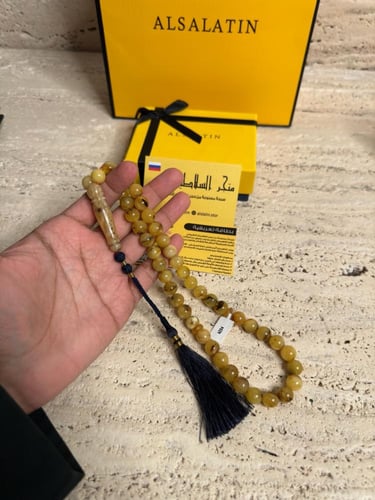 سبحه كهرمان حر شوائب طبيعية