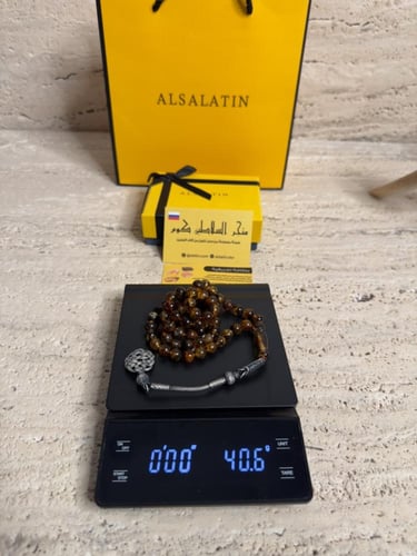 سبحه كهرمان حر شوائب طبيعية