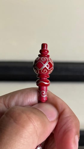 مسباح من كرات بولينق صب قديم منقوش يدوي فضة