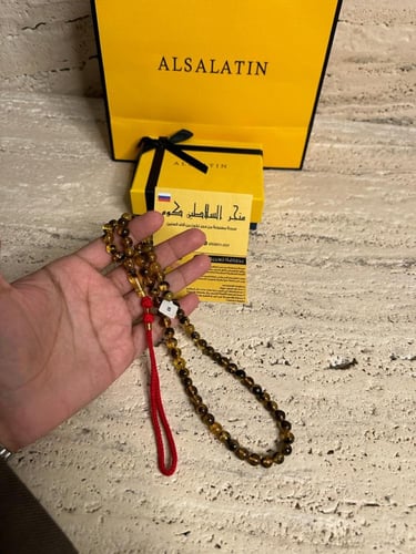 سبحه كهرمان حر شوائب طبيعية