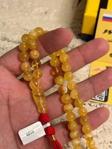 سبحه كهرمان حر شوائب طبيعية