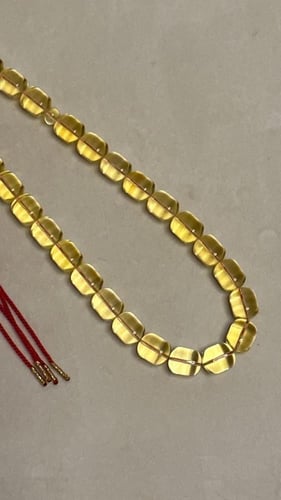 سبحه كهرمان شفاف تخريم سوبر طبيعيه