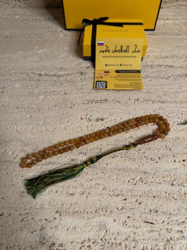 سبحه كهرمان حر شوائب طبيعية مع شكة تفاصل يدوي