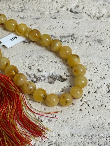 سبحه كهرمان حر شوائب طبيعية