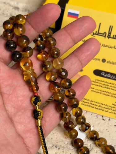 سبحه كهرمان حر شوائب طبيعية