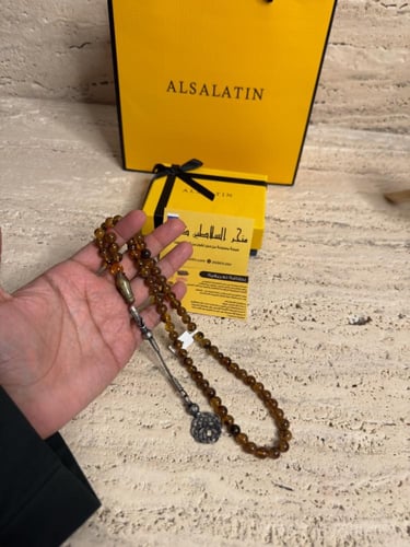 سبحه كهرمان حر شوائب طبيعية