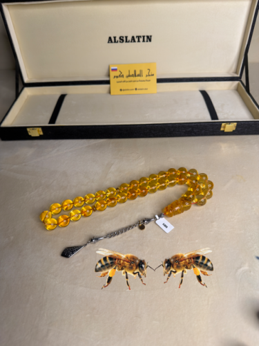 سبحه كهرمان حر حشرات طبيعية