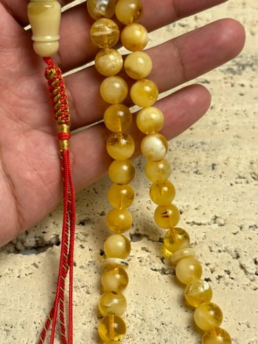 سبحه كهرمان حر شوائب طبيعية