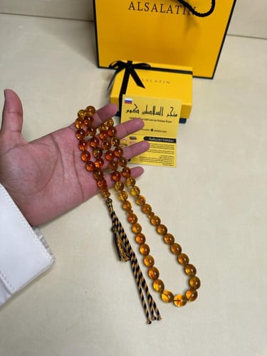 سبحه كهرمان حر شفاف طبيعية قصة بيض حمام