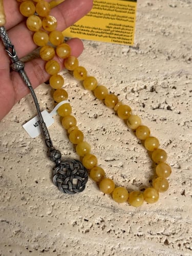 سبحه كهرمان حر شوائب طبيعية