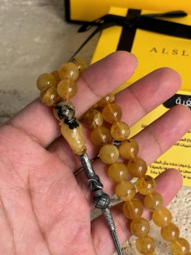 سبحه كهرمان حر شوائب طبيعية