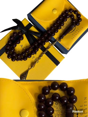 سبحة عودي بكلايت مع شكة ذهبيه من استنلس استيل نفس...